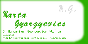 marta gyorgyevics business card